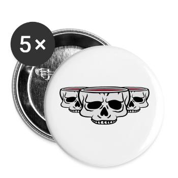 3 Friends Cup Skull - Buttons large 2.2''/56 mm (5-pack) - white - Front
