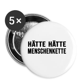 Mensch Aktion "Menschenkette" aus Menschlichkeit - Buttons groß 56 mm (5er Pack) - Weiß - Vorne