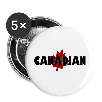 Canadien - Lot de 5 grands badges (56 mm) - blanc - Devant