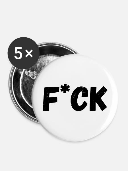 F*ck - Buttons groß 56 mm (5er Pack) - Weiß