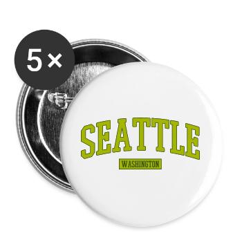 Seattle Washington Lettering - Buttons large 2.2''/56 mm (5-pack) - white - Front