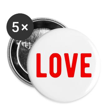 Amour Chers amis Amitié - Lot de 5 grands badges (56 mm) - blanc - Devant