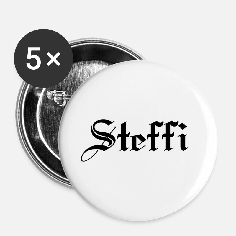 Steffi - Buttons groß 56 mm (5er Pack) - Weiß
