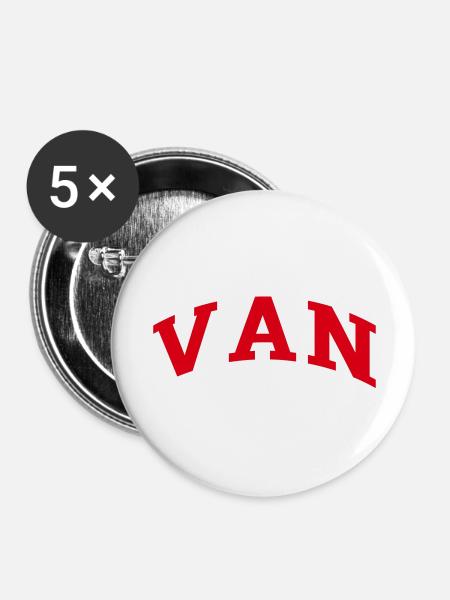 Van - Buttons groß 56 mm (5er Pack) - Weiß