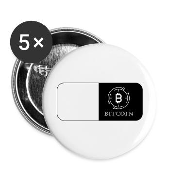 Bitcoin Trading Crypto Stocks - Lot de 5 grands badges (56 mm) - blanc - Devant