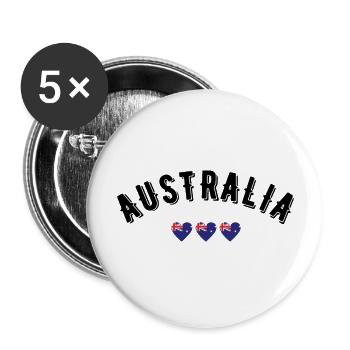 Australien - Buttons groß 56 mm (5er Pack) - Weiß - Vorne