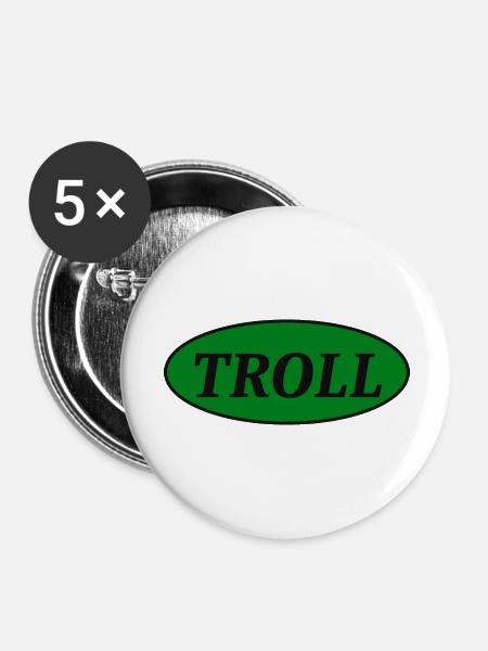 Troll - Buttons groß 56 mm (5er Pack) - Weiß