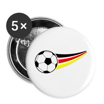 Fussball - Buttons groß 56 mm (5er Pack) - Weiß - Vorne