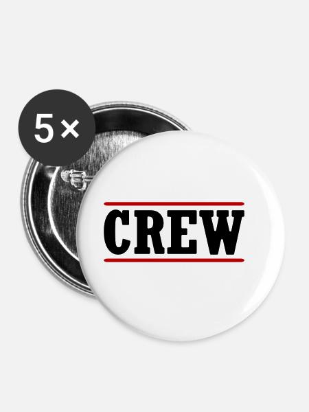 Crew Stempel - Buttons groß 56 mm (5er Pack) - Weiß