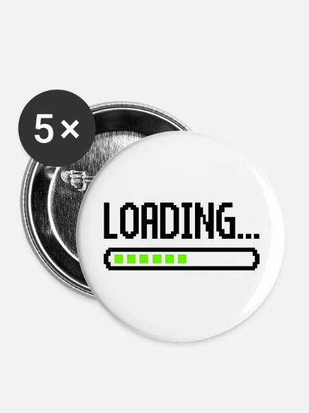 loading - Buttons groß 56 mm (5er Pack) - Weiß