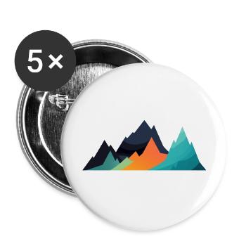 Gebirgslandschaft Geometrische Kunst - Buttons groß 56 mm (5er Pack) - Weiß - Vorne