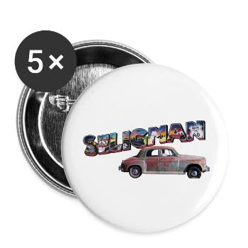 Old car in Seligman in Arizona, US Road 66 - Buttons large 2.2''/56 mm (5-pack) - white - Front