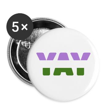 YAY Genderqueer - Buttons groß 56 mm (5er Pack) - Weiß - Vorne