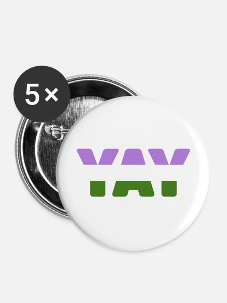 YAY Genderqueer - Buttons large 2.2''/56 mm (5-pack) - white