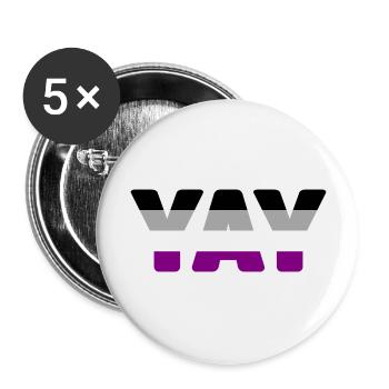 YAY Asexual - Buttons large 2.2''/56 mm (5-pack) - white - Front