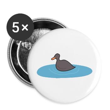 Duck bird 2 - Buttons large 2.2''/56 mm (5-pack) - white - Front