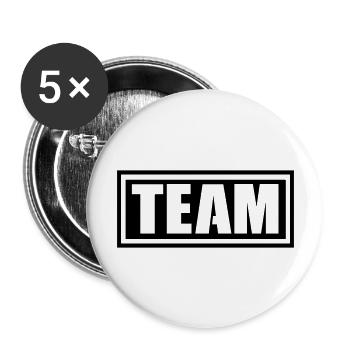 équipe - Lot de 5 grands badges (56 mm) - blanc - Devant