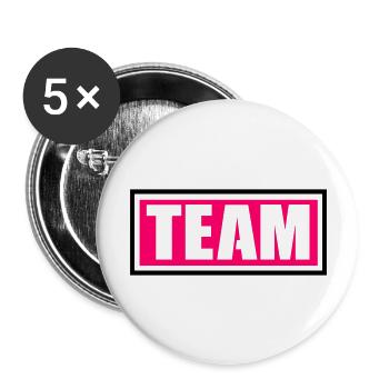 team - Buttons groß 56 mm (5er Pack) - Weiß - Vorne