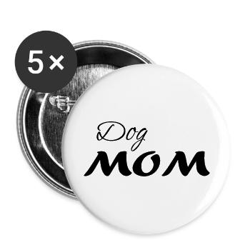 Hund Dog - Buttons groß 56 mm (5er Pack) - Weiß - Vorne