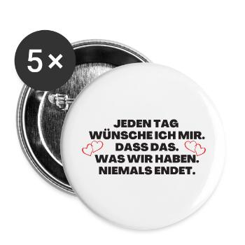 Ich liebe dich Lieblingsmensch - Buttons groß 56 mm (5er Pack) - Weiß - Vorne