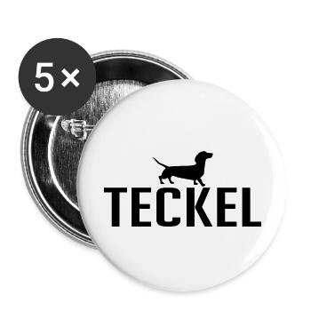 Teckel Hunderasse Hund Hunde Wilsigns - Buttons groß 56 mm (5er Pack) - Weiß - Vorne