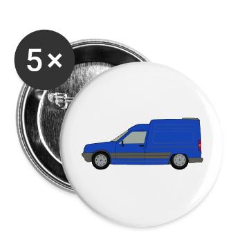 Blue French Van - Buttons large 2.2''/56 mm (5-pack) - white - Front