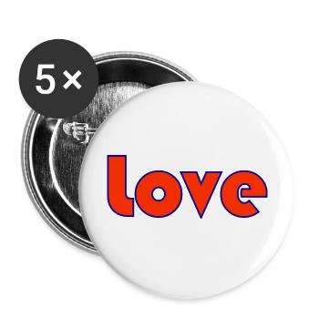LOVE. COUPLE. JUST MARRIED. EVJF. SAINT VALENTIN. - Lot de 5 grands badges (56 mm) - blanc - Devant