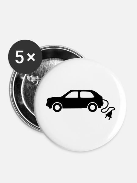 E-Auto - Buttons groß 56 mm (5er Pack) - Weiß