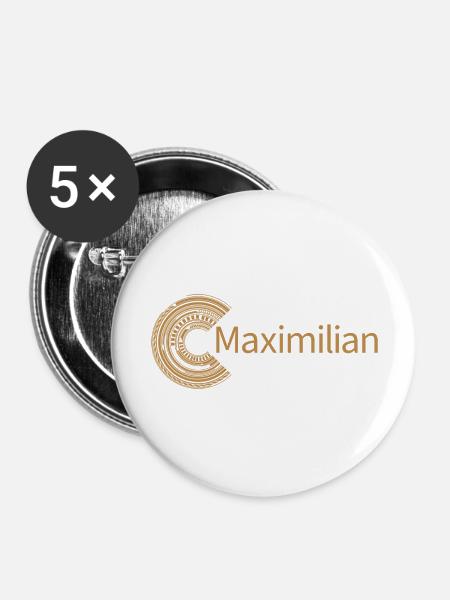 Für Maximilian - Buttons groß 56 mm (5er Pack) - Weiß