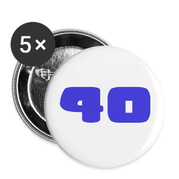 40. 40 JAHRE. 40-JÄHRIGES JUBILÄUM. GEBURTSTAG 40 JAHRE. - Buttons groß 56 mm (5er Pack) - Weiß - Vorne