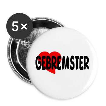 gebremster - Buttons groß 56 mm (5er Pack) - Weiß - Vorne