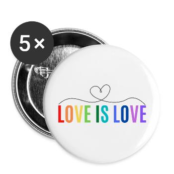 L’AMOUR EST L’AMOUR - Lot de 5 grands badges (56 mm) - blanc - Devant