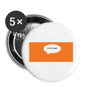 Je me languis - Lot de 5 grands badges (56 mm) - blanc - Devant