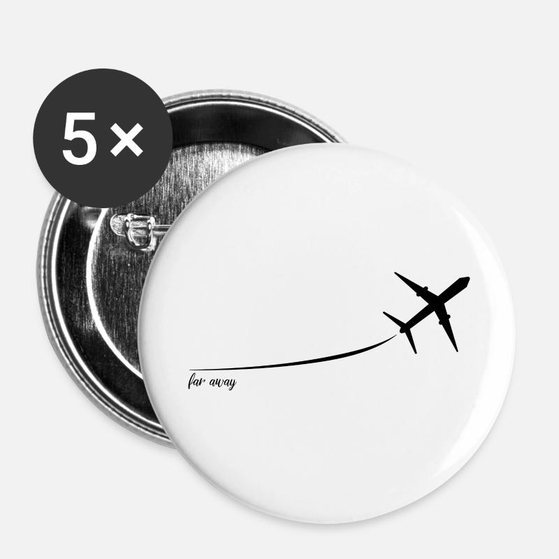 Flieg weit! - Buttons groß 56 mm (5er Pack) - Weiß