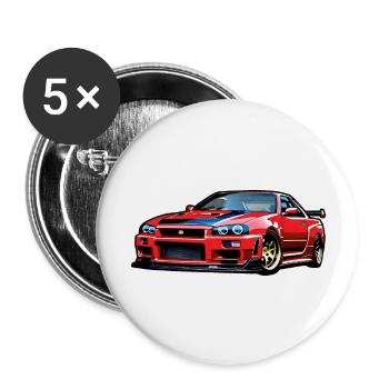 Jdm / Tuning / Turbocompresseur / Jantes / Chiptuning - Lot de 5 grands badges (56 mm) - blanc - Devant