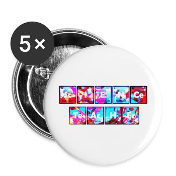Science Science Scientist Physics Lab DNA - Buttons large 2.2''/56 mm (5-pack) - white - Front