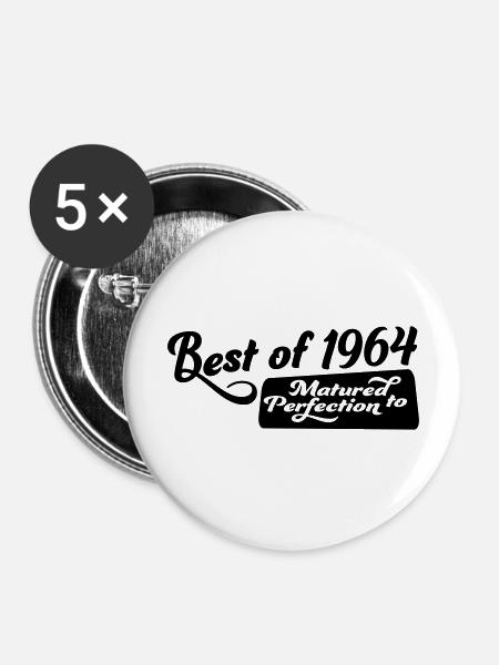 1964 - Buttons groß 56 mm (5er Pack) - Weiß