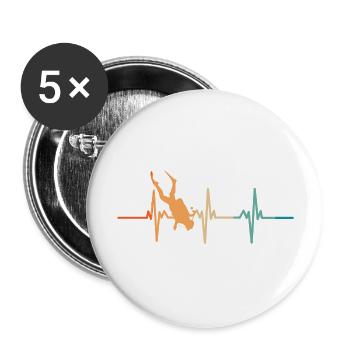 Battement de cœur plongée sous-marine - Lot de 5 grands badges (56 mm) - blanc - Devant