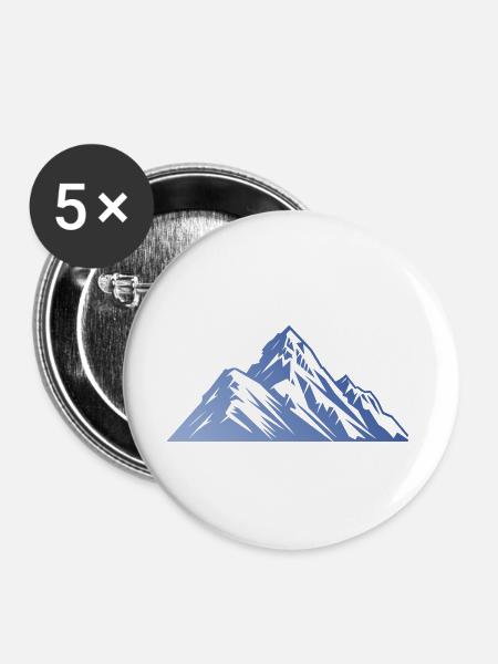 Mountains Silhouette - Buttons groß 56 mm (5er Pack) - Weiß