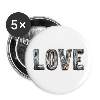 L’amour disco - Lot de 5 grands badges (56 mm) - blanc - Devant