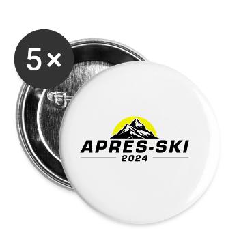Après-ski 2024 - Lot de 5 grands badges (56 mm) - blanc - Devant