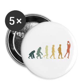 Evolution basketball - Lot de 5 grands badges (56 mm) - blanc - Devant