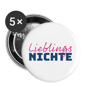 Lieblingsnichte Hoodie - Buttons groß 56 mm (5er Pack) - Weiß - Vorne