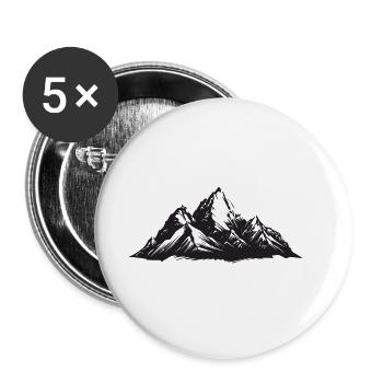 Montagnes de symboles - Lot de 5 grands badges (56 mm) - blanc - Devant