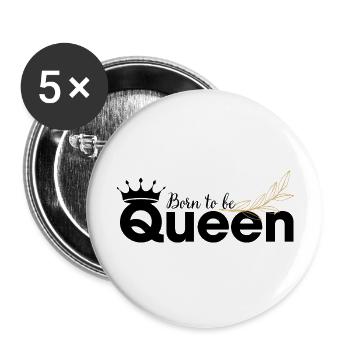 Born to be a Queen - Buttons large 2.2''/56 mm (5-pack) - white - Front