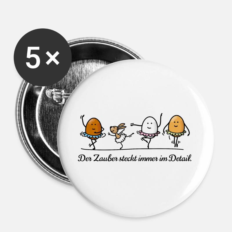 Ostern - Buttons groß 56 mm (5er Pack) - Weiß