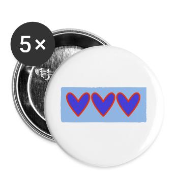 HEART. HEARTS. VALENTINE'S DAY. LOVE. LOVE. COUPLE. - Buttons large 2.2''/56 mm (5-pack) - white - Front