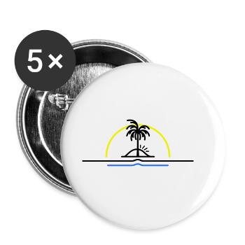 Palm trees symbol island summer - Buttons large 2.2''/56 mm (5-pack) - white - Front