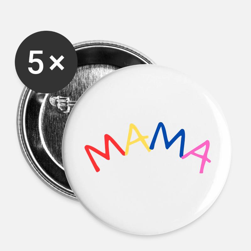 Mama - Buttons large 2.2''/56 mm (5-pack) - white