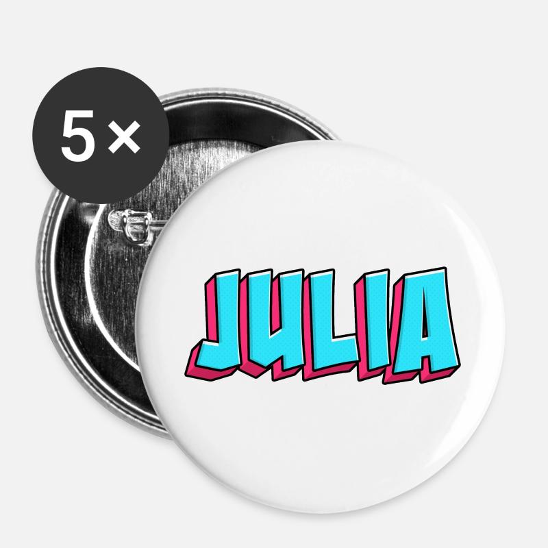 Name Image: Julia - Buttons large 2.2''/56 mm (5-pack) - white
